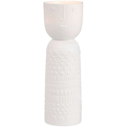Κηροπήγιο Lucia LBTRD0016460 6x18cm White Reader Πορσελάνη