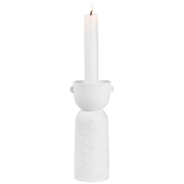 Κηροπήγιο Luna LBTRD0016459 7x15cm White Raeder Πορσελάνη