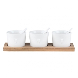Ντιπάκια Με Κουτάλια Σε Βάση Served Three Ways (Σετ 7Τμχ) LBTRD0015691 21,5x7x5,5cm Natural-White Ra Πορσελάνη