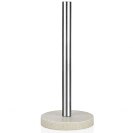 Βάση Χαρτιού Κουζίνας LBTAH-CC66137 Φ14x33cm Beige-Silver Andrea House Ατσάλι,Polyresin