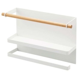 Βάση Οργάνωσης Μαγνητική LBTYMZK5087 32x9,5x20cm White-Natural Yamazaki Ατσάλι,Ξύλο