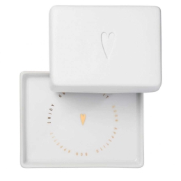 Βουτυριέρα Heart LBTRD0014037 13x6x10cm White-Gold Raeder Πορσελάνη