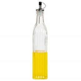 Δοχείο Λαδιού - Ξυδιού Stripes LBTAH-MS71526 5,5x5,5x29,5cm 500ml Clear Andrea House Κρύσταλλο