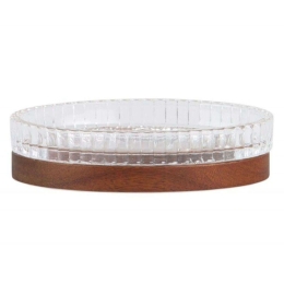 Σαπουνοθήκη LBTAH-BA72021 14x9,5x3cm Clear-Brown Andrea House Ξύλο,Γυαλί