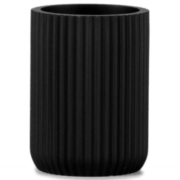 Ποτηροθήκη Stripes LBTAH-BA71143 Φ7x9,5cm Black Andrea House Πολυρεσίνη