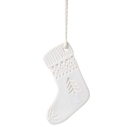 Στολίδι Χριστουγεννιάτικο Winter Clothing Sock LBTRD0090059 4x5cm White Raeder