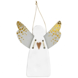 Στολίδι Χριστουγεννιάτικο Αγγελάκι Heart Gold LBTRD0090232 9cm Multi Raeder