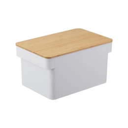 Ψωμιέρα Με Επιφάνεια Κοπής YMZK4946 35,5x23x18,2cm White Yamazaki Πολυπροπυλένιο