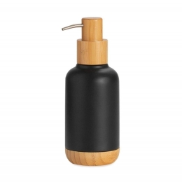 Δοχείο Κρεμοσάπουνου Nordic AH-BA22164 Φ7x19cm Black-Natural Andrea House Polyresin, Bamboo