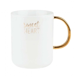 Κούπα Πορσελάνινη Sweetheart RD0090548 9,5x11cm White-Gold Raeder Πορσελάνη