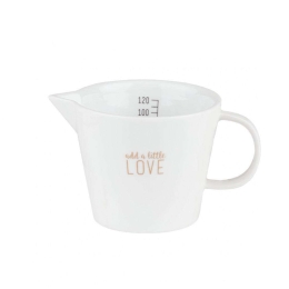 Μεζούρα Κουζίνας Πορσελάνινη Add A Little Love RD0090552 7,5x6cm 120ml White-Gold Raeder Πορσελάνη