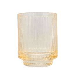 Ποτηροθήκη Vintage Crystal AH-BA72013 Φ8x10cm Yellow Andrea House Γυαλί