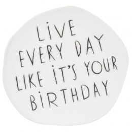 Πιάτο Γλυκού Live Every Day RD0016213 Φ14cm White-Black Raeder Πορσελάνη