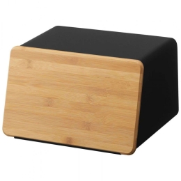 Ψωμιέρα Με Επιφάνεια Κοπής YMZK5291 31,5x24,5x18,5cm Natural-Black Yamazaki Μέταλλο,Bamboo