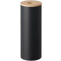 Θήκη Για Χαρτομάντηλα Κυλινδρική YMZK5981 9,2x23,8cm Black-Natural Yamazaki Ατσάλι,Ξύλο