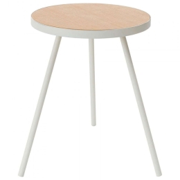 Βοηθητικό Τραπεζάκι Round YMZK5559 49x38,5x50cm Natural-White