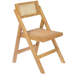 Καρέκλα Πτυσσόμενη Elm AH-MU23006 40x43x82cm Natural Rattan,Ξύλο