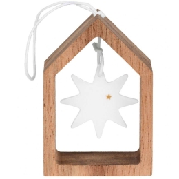 Στολίδι Χριστουγεννιάτικο Star RD0092122 5x7cm Natural-White Raeder