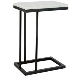 Τραπεζάκι Βοηθητικό Marble AH-MU23007 36x24,5x50cm Black-White