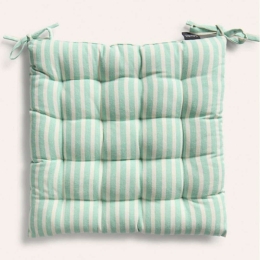 Μαξιλάρι Καρέκλας Praia CAPRAIA40GTU 40x40cm Ecru-Turquoise Calma House 100% Βαμβάκι