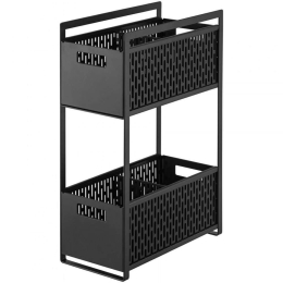 Βάση Οργάνωσης Κουζίνας YMZK5219 32,5x16x46cm Black Yamazaki Ατσάλι,Σιλικόνη,ABS
