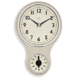 Ρολόι Τοίχου Με Χρονόμετρο Kitchen Time ACCTIM21592 30x19,5x5m Cream-Ecru Acctim Πλαστικό, Γυαλί