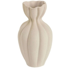 Βάζο Κεραμικό Capri AH-AX73172 Φ17x29,5cm Ecru Andrea House Κεραμικό
