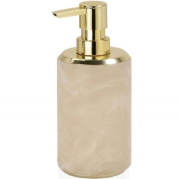 Δοχείο Κρεμοσάπουνου AH-BA19064 Φ7x18cm 300ml Marble Effect Pink-Gold Andrea House Μέταλλο,Polyresin