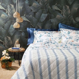 Σεντόνια Σετ 4τμχ Kuta B1 Blue Zucchi King Size 250x280cm 100% Βαμβάκι
