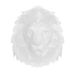 Διακοσμητικό Επιτοίχιο PT3435WH Origami Lion White Present Time Πολυρεσίνη