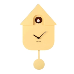 Ρολόι Τοίχου KA5768LY Modern Cuckoo Light Yellow Karlsson Πλαστικό