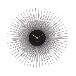 Ρολόι Τοίχου KA5818BK Peony Large D.60cm Black Karlsson Μέταλλο