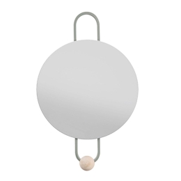 Καθρέπτης Τοίχου Με Κρεμάστρα PT3612GR Bright D.20cm Grayed Jade Present Time Μέταλλο,Γυαλί