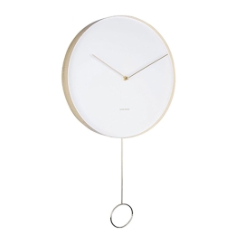 Ρολόι Τοίχου KA5766WH Pendulum D.34cm Metal White Karlsson Μέταλλο