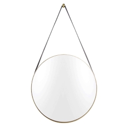 Καθρέπτης Τοίχου Balanced PT3281GD D.47cm Gold Present Time Μέταλλο, Δέρμα
