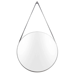 Καθρέπτης Τοίχου Balanced PT3281SI D.47cm Silver Present Time Μέταλλο, Δέρμα