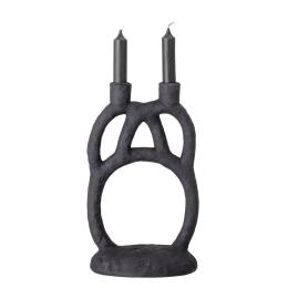 Κηροπήγιο Ramina 17,5x29x12,5cm Black Πολυρεσίνη Bloomingville Πολυρεσίνη