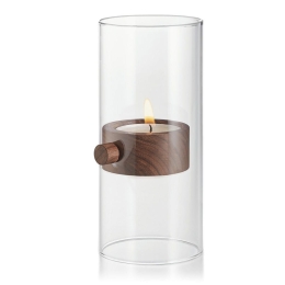 Βάση Ρεσώ Lift 129015 Φ9cm Clear-Walnut Philippi Ξύλο,Γυαλί