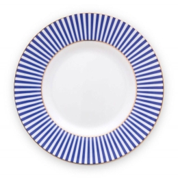 Πιατάκι Γλυκού Πορσελάνινο 51001244 Royal Stripes 17cm Blue Pip Studio Πορσελάνη