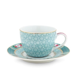 Φλυτζάνι Espresso Με Πιατάκι 51004081 Blushing Birds 120ml Blue Pip Studio Πορσελάνη