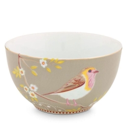 Μπωλ Πορσελάνινο 51003009 Floral Early Bird 15cm Khaki Pip Studio Πορσελάνη