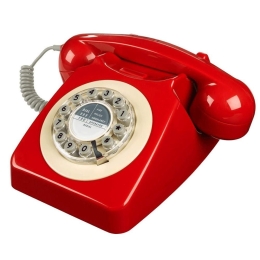 Τηλέφωνο Ρετρό 60's 746 TP037 Red Wild&Wolf Πλαστικό