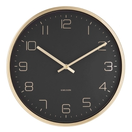 Ρολόι Τοίχου Elegance KA5720BK Φ30cm Μεταλλικό Black-Gold Karlsson Μέταλλο