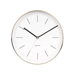 Ρολόι Τοιχού Minimal KA5695WH Φ27,5cm Μεταλλικό White-Gold Karlsson Μέταλλο