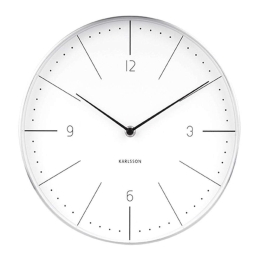 Ρολόι Τοίχου Normann Numbers KA5682WH Φ28cm White Karlsson Ατσάλι