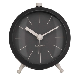 Ρολόι Επιτραπέζιο - Ξυπνητήρι Button KA5778BK Φ9x10,5cm Black Karlsson Μέταλλο