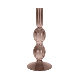 Κηροπήγιο Swirl Bubbles PT3727BR Φ9x25cm Brown Present Time Γυαλί