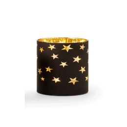 Κηροπήγιο Για Ρεσώ Led Star 239006 12,5cm Black-Gold Black Philippi Μέταλλο