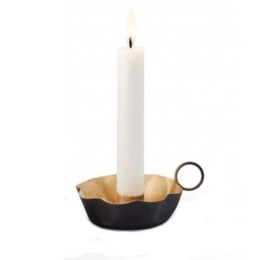 Κηροπήγιο Omama 300080 Φ9cm Black-Gold Black Philippi Μέταλλο