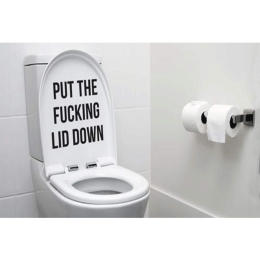 Αυτοκόλλητο Για Καπάκι Λεκάνης Put The F…ing Lid Down HM1712 31x24cm Black-White Fisura